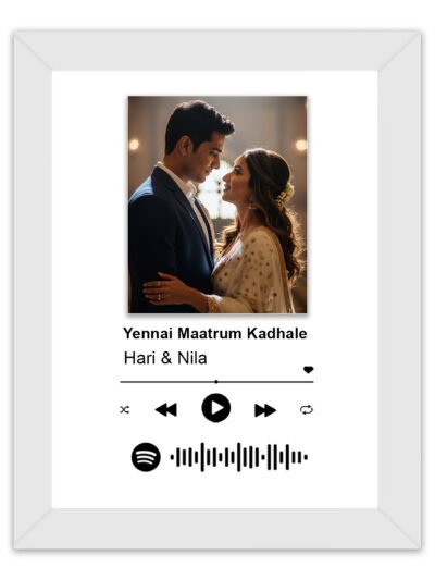 Pic 'n' Pair Personalized Spotify Wall Photo Frame | Custom Song & Photo Gift | 6×8 White Frame