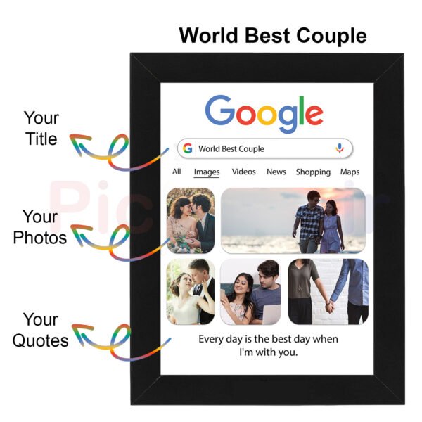 Personalized Google Photo Frame | Custom Gift for Couple, Anniversary & Birthday 6x8 Size - Image 4