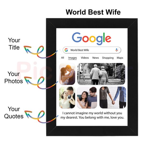 Personalized Google Photo Frame | Custom Gift for Wife,Anniversary & Birthday 6x8 Size - Image 2