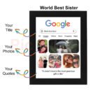 Personalized Google Photo Frame | Custom Gift for Sister, Anniversary & Birthday 6x8 Size