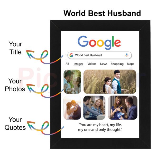 Personalized Google Photo Frame | Custom Gift for Husband, Anniversary & Birthday 6x8 Size - Image 4