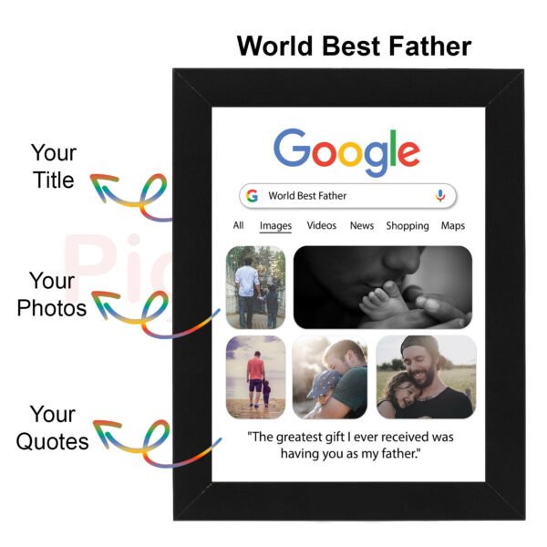 Personalized Google Photo Frame | Custom Gift for Father, Anniversary & Birthday 6x8 Size - Image 2