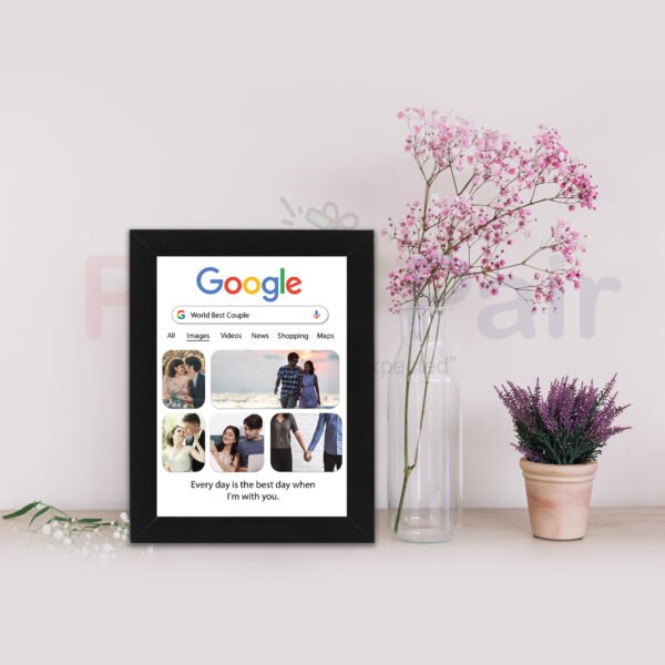 Personalized Google Photo Frame | Custom Gift for Couple, Anniversary & Birthday 6x8 Size - Image 5