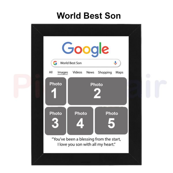 Personalized Google Photo Frame | Custom Gift for Son, Anniversary & Birthday 6x8 Size - Image 3