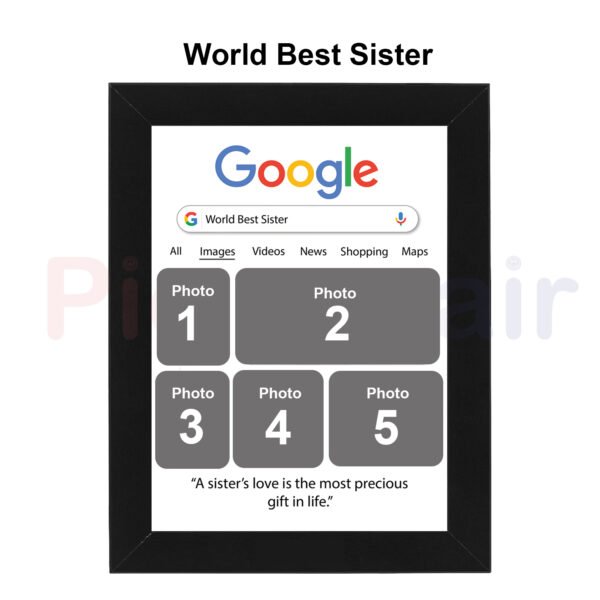 Personalized Google Photo Frame | Custom Gift for Sister, Anniversary & Birthday 6x8 Size - Image 3