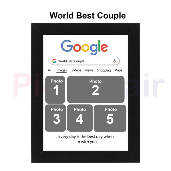 Personalized Google Photo Frame | Custom Gift for Couple, Anniversary & Birthday 6x8 Size - Image 6