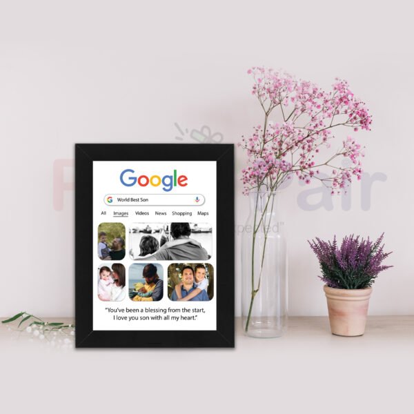 Personalized Google Photo Frame | Custom Gift for Son, Anniversary & Birthday 6x8 Size - Image 4