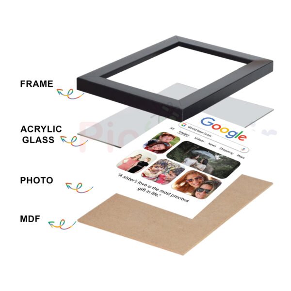 Personalized Google Photo Frame | Custom Gift for Sister, Anniversary & Birthday 6x8 Size - Image 7