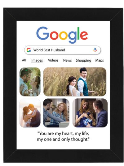 Personalized Google Photo Frame | Custom Gift for Husband, Anniversary & Birthday 6x8 Size