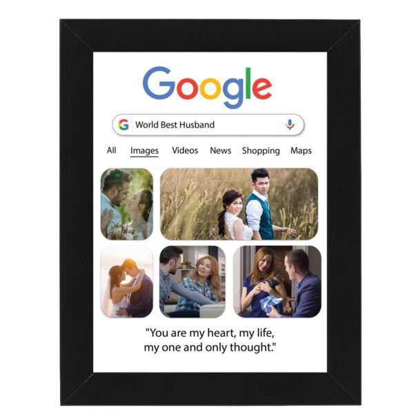 Personalized Google Photo Frame | Custom Gift for Husband, Anniversary & Birthday 6x8 Size