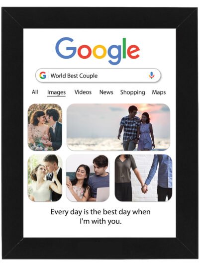 Personalized Google Photo Frame | Custom Gift for Couple, Anniversary & Birthday 6x8 Size