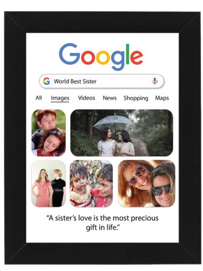 Personalized Google Photo Frame | Custom Gift for Sister, Anniversary & Birthday 6x8 Size