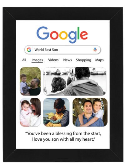 Personalized Google Photo Frame | Custom Gift for Son, Anniversary & Birthday 6x8 Size