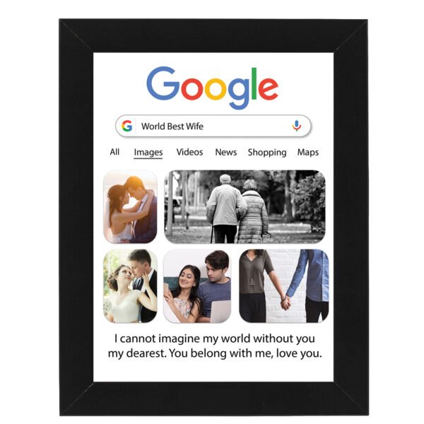 Personalized Google Photo Frame | Custom Gift for Wife,Anniversary & Birthday 6x8 Size