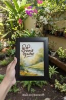 “Ini Ellam Sugame” Tamil Quote Watercolor Frame – 6x8 Inch | Aesthetic Wall Decor